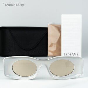 Loewe Men Sunglasses Grey Gold Mirror Rectangle LW40033I 24C NEW AUTHENTIC